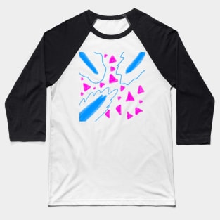 Blue pink watercolor abstract art Baseball T-Shirt